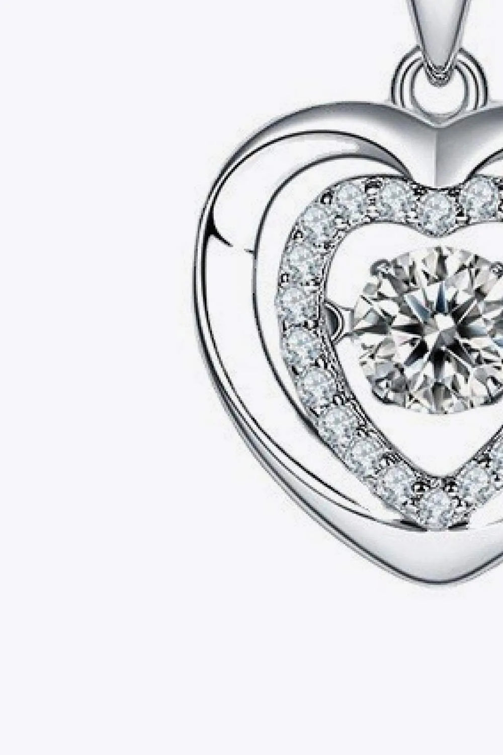 Moissanite Heart Pendant Necklace Moissanite - Tophatter Daily Deals